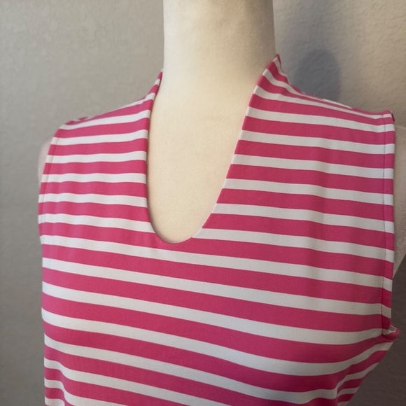 New Talbots Effortless Jersey Shell Pink White Stripe Top Women's Size S - Picture 3 of 9